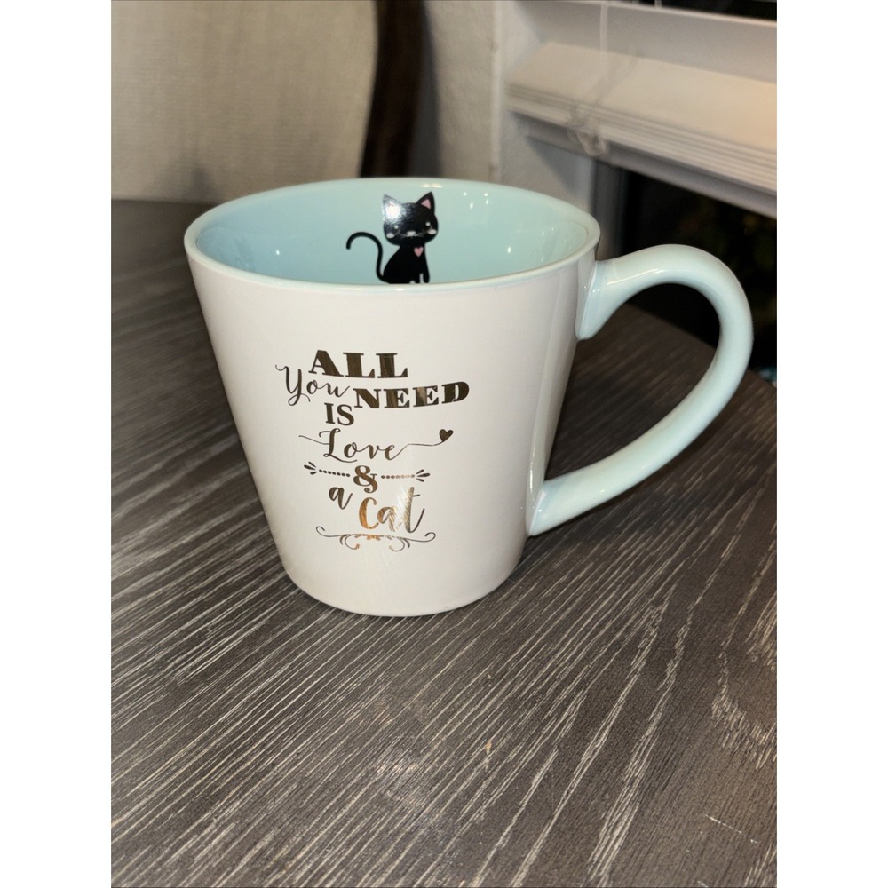 All You Need Is‎ Love & a Cat 10 Strawberry Street coffee mug 16 Oz (ST1)